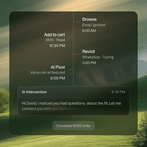 AI customer journey and intervention dashboard